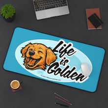 Load image into Gallery viewer, Golden Retriever Dog Lover's Desk Mat - "Life is Golden"