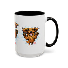 Load image into Gallery viewer, Happy Dachshund Jumping Mug | Accent Coffee Mug, 11oz 15oz