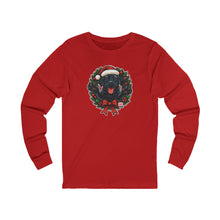 Load image into Gallery viewer, ChristmasBlack Labrador Dog Long Sleeve Tee, Festive Unisex Shirt, Holiday Apparel, Dog Lover Gift, Winter Wear, Cozy Tee