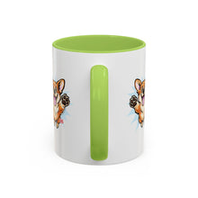 Load image into Gallery viewer, Excited Leaping Corgi  Accent Coffee Mug - Cute Dog Lover Gift (11oz)