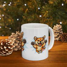 Load image into Gallery viewer, Happy Jumping Shiba Inu Mug | Cute Dog Illustration Ceramic Mug