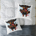 Playful Happy Dachshund Pillow , Multiple size options, Dachshund Lover Gift