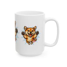 Load image into Gallery viewer, Happy Jumping Shiba Inu Mug | Cute Dog Illustration Ceramic Mug