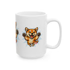 Happy Jumping Shiba Inu Mug | Cute Dog Illustration Ceramic Mug