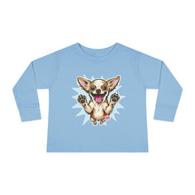 Load image into Gallery viewer, Happy Jumping Chihuahua Toddler Tee | Cute Dog Illustration