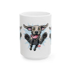 Happy Jumping Weimaraner Dog Mug | Playful Dog Illustration Ceramic Mug