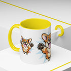 Excited Leaping Corgi  Accent Coffee Mug - Cute Dog Lover Gift (11oz)