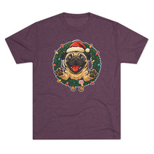 Load image into Gallery viewer, Festive Pug Christmas Tee, Holiday Shirt, Dog Lover Gift, Cute Animal Apparel, Unisex Crew Neck, Unique Christmas Present
