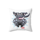 Playful Jumping Black Labrador Retriever Pillow