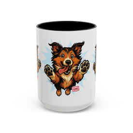 Playful Collie Puppy Accent Coffee Mug - Perfect Gift for Dog Lovers, Pet Owners, Animal Enthusiasts, Birthday, Holidays