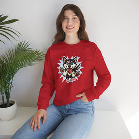 Adorable Husky Sweatshirt | Cozy Unisex Crewneck | Perfect Gift for Dog Lovers | Casual Wear, Indoor Relaxation, Birthday, Christmas