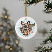 Load image into Gallery viewer, GSD Dog Lover Ceramic Ornaments - Playful German Shepherd Design (1-10 pcs)