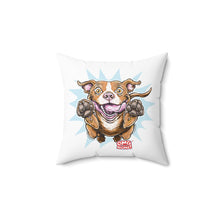 Load image into Gallery viewer, Red Nose Pit Bull Pillow for Pitbull puppy and dog lovers - Spun Polyester Square Pillow