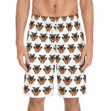 Load image into Gallery viewer, Pug Party Board Shorts - Fun Summer Swimwear, Beach Vacation, Dog Lover Gift, Poolside Comfort, AOP Surf Shorts
