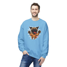 Load image into Gallery viewer, Playful Pug Crewneck Sweatshirt - Cozy Unisex Fleece, Dog Lover Gift, Pet Apparel, Cute Sweatshirt, Fun Dog Design