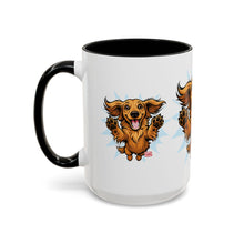 Load image into Gallery viewer, Happy Dachshund Jumping Mug | Accent Coffee Mug, 11oz 15oz