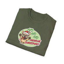 Load image into Gallery viewer, Christmas Frenchie Unisex Softstyle T-Shirt, Festive Dog Tee, Holiday Gift, Cute Pug Shirt, Casual Wear, Christmas Apparel