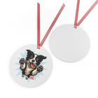 Metal Ornaments for Border Collie Lovers, Cute Pet Decoration, Personalized Holiday Gift, Customizable Dog Ornament, Pet Memorial Keepsake