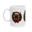Festive  German Shepherd Dog Lover Ceramic Mug | Christmas Gift, Holiday Decor, Pet Lover's Mug, Cute GSD Cup, Coffee Tea Mug