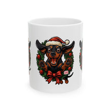 Load image into Gallery viewer, Festive Dachshund Dog Mug | Holiday Gift for Dog Lovers | Cute Christmas Coffee Cup | Pet Decor | Animal Lover Mug