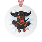 Dachshund Lover's Metal Ornament, Personalized Pet Memorial Decor, Holiday Keepsake, Unique Gift for Dog Owners, Christmas Decoration