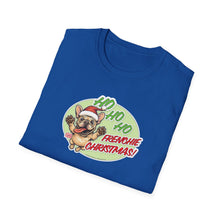 Load image into Gallery viewer, Christmas Frenchie Unisex Softstyle T-Shirt, Festive Dog Tee, Holiday Gift, Cute Pug Shirt, Casual Wear, Christmas Apparel