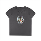 Cute Siberian Husky Dog Illustration Ladies' V-Neck T-Shirt, Pet Lover Gift, Casual Wear, Dog Mom Shirt