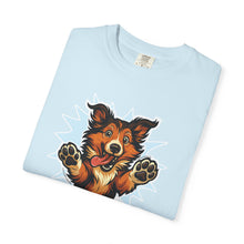 Load image into Gallery viewer, Playful Collie Dog Graphic T-Shirt, Unisex Pet Lover Tee, Casual Wear, Birthday Gift, Collie Lover Apparel, Graphic Tees for Dog Owners