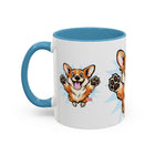 Excited Leaping Corgi  Accent Coffee Mug - Cute Dog Lover Gift (11oz)
