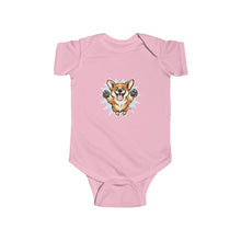 Load image into Gallery viewer, Happy Leaping Corgi Illustration Infant Bodysuit | Cute Puppy Baby Onesie