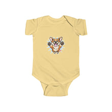 Load image into Gallery viewer, Happy Leaping Corgi Illustration Infant Bodysuit | Cute Puppy Baby Onesie