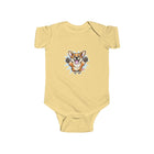 Happy Leaping Corgi Illustration Infant Bodysuit | Cute Puppy Baby Onesie