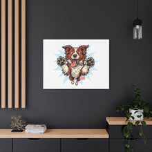 Load image into Gallery viewer, Happy Border Collie Illustration Canvas | Matte Stretched 1.25"