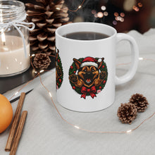 Load image into Gallery viewer, Festive  German Shepherd Dog Lover Ceramic Mug | Christmas Gift, Holiday Decor, Pet Lover's Mug, Cute GSD Cup, Coffee Tea Mug
