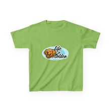 Load image into Gallery viewer, Kids Dog Lover Tee - Life is Golden, Cute Pet Shirt, Gift for Golden Retriever Lovers, Birthday Present, Summer Wear, Fun Casual Top