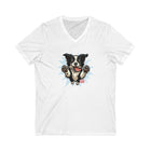 V-Neck Tee - Funny Playful Border Collie Dog Design from OMG You're Home!