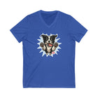 V-Neck Tee - Funny Playful Border Collie Dog Design from OMG You're Home!