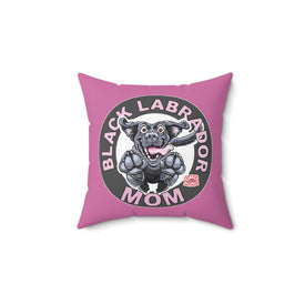 Black Labrador Mom Pillow | Cute Jumping Black Lab Decorative 2-Sided Throw Pillow