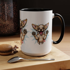 Chihuahua Happy Pup Accent Coffee Mug – Cute Dog Lover Gift (11/15oz)