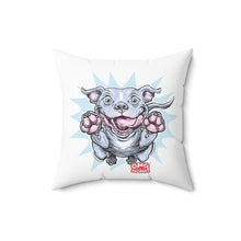 Load image into Gallery viewer, Happy Jumping Bluenose Pit Bull Pillow | Playful Dog Illustration, Throw Pillow