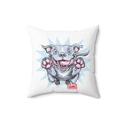 Happy Jumping Bluenose Pit Bull Pillow | Playful Dog Illustration, Throw Pillow
