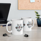 Mug - Happy White Husky Dog in Mid Leap Ceramic Mug (11oz, 15oz)