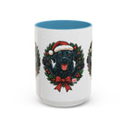 Christmas Black Labrador Dog Coffee Mug, Holiday Mug, Pet Lover Gift, Festive Black Mug, Dog-Themed Drinkware