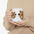 Happy Jumping Shiba Inu Mug | Cute Dog Illustration Ceramic Mug