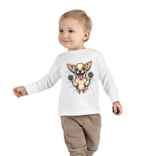 Load image into Gallery viewer, Happy Jumping Chihuahua Toddler Tee | Cute Dog Illustration
