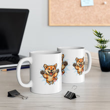 Load image into Gallery viewer, Happy Jumping Shiba Inu Mug | Cute Dog Illustration Ceramic Mug
