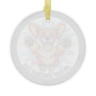 Happy Leaping Corgi My First Christmas 2025 Glass Ornament | Personalized Pet Holiday