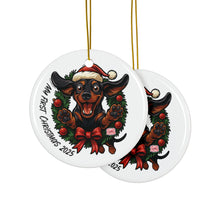 Load image into Gallery viewer, Personalized  Dachshund Dog Christmas Ornaments, Festive Pet Decor, Holiday Keepsakes, Gift for Dog Lovers, My First Christmas 2025