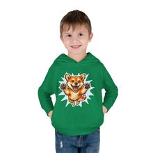 Load image into Gallery viewer, Toddler Hoodie — Playful Jumping Shiba Inu Puppy