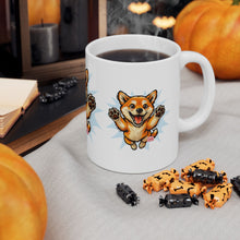 Load image into Gallery viewer, Happy Jumping Shiba Inu Mug | Cute Dog Illustration Ceramic Mug